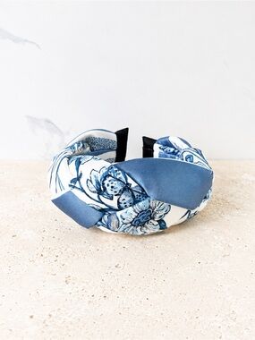 Blue Floral Knot Headband - Women Accessories